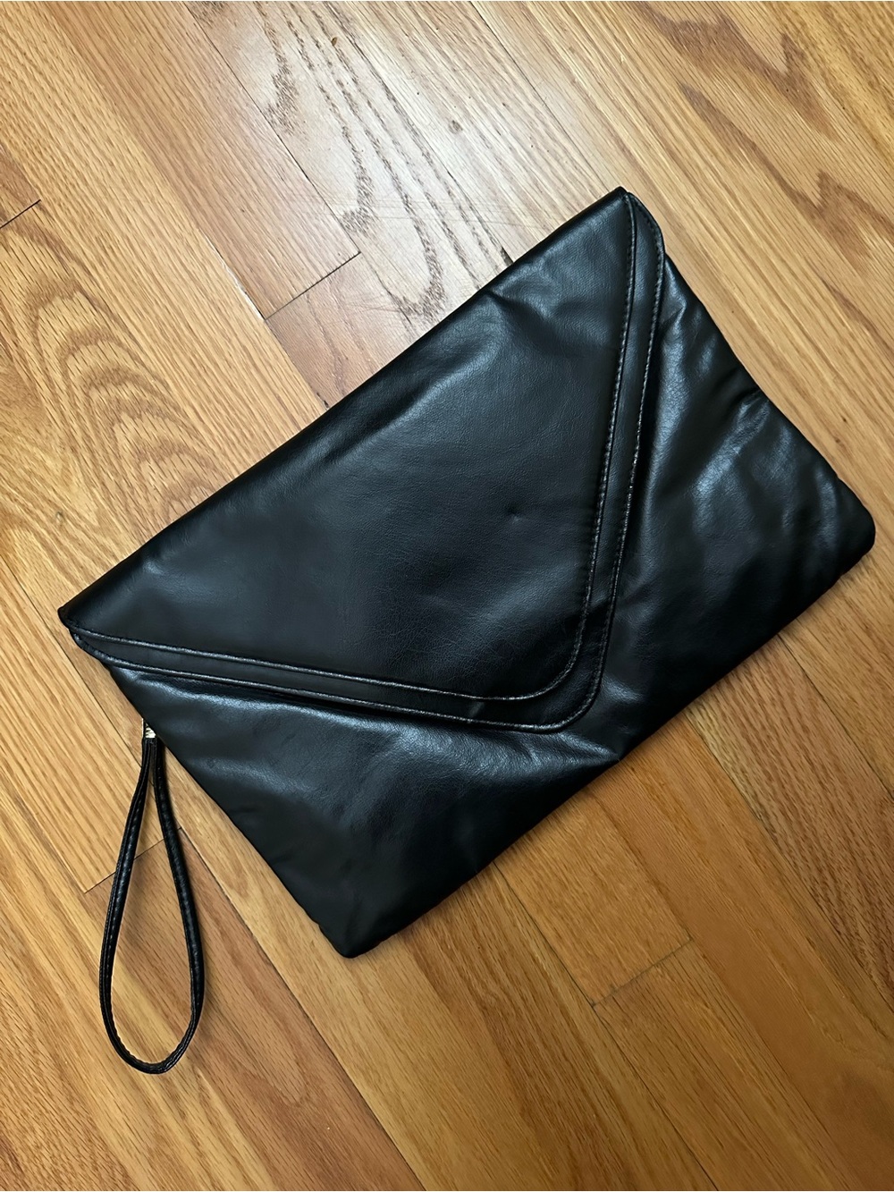 Vintage Black Leather Clutch